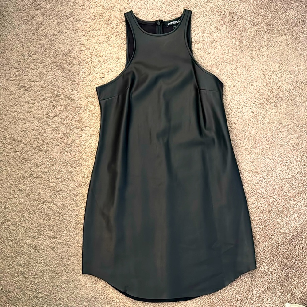 Express faux leather dress